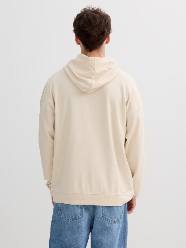 Hoodie with print raw middle back view