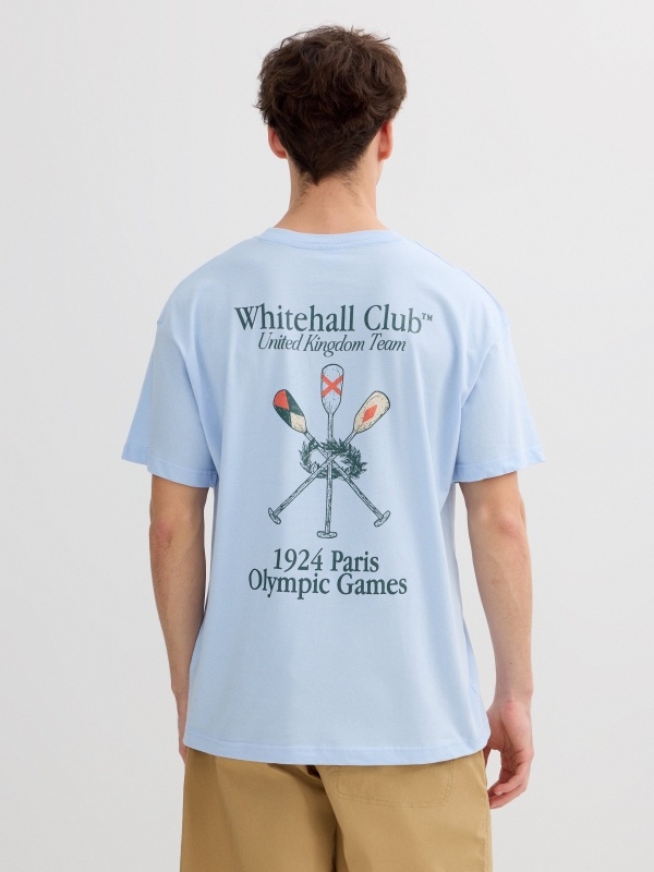 Camiseta Olympic Games azul claro vista media trasera