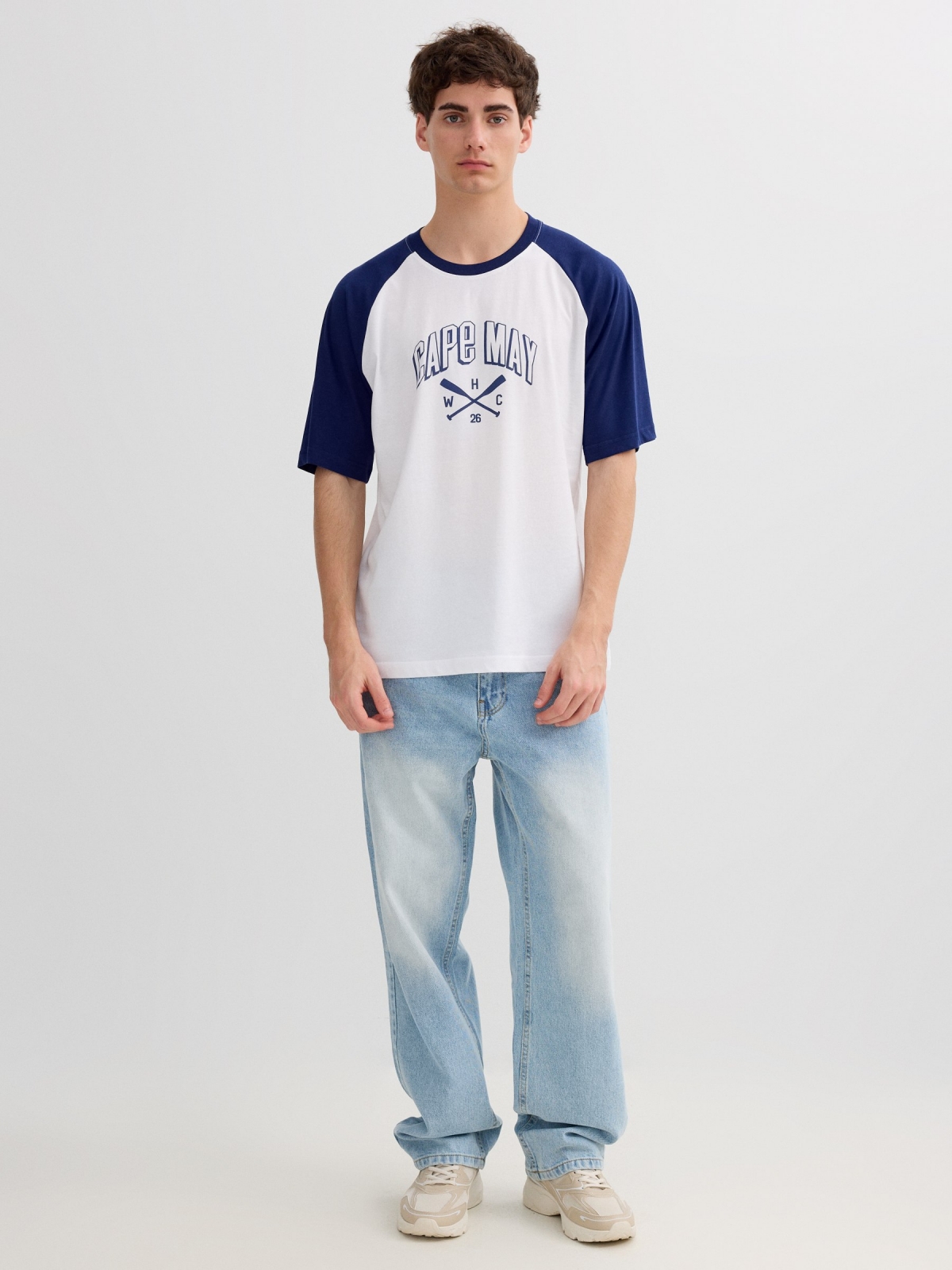 Cape May Raglan Sleeve T-shirt white front view