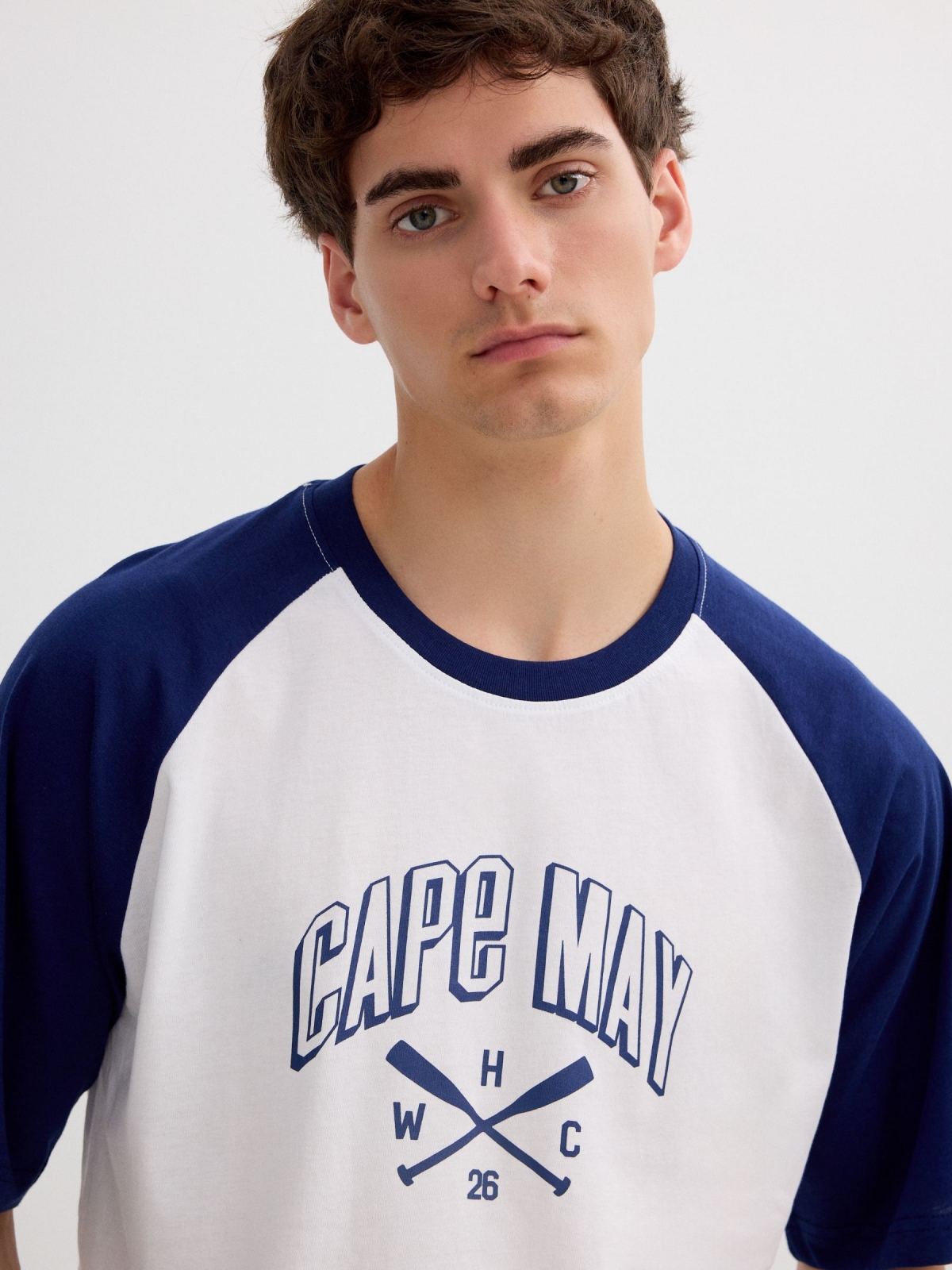 Cape May Raglan Sleeve T-shirt white detail view