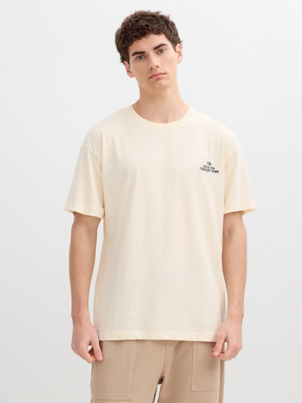 Camiseta Olympic Games blanco roto vista media frontal