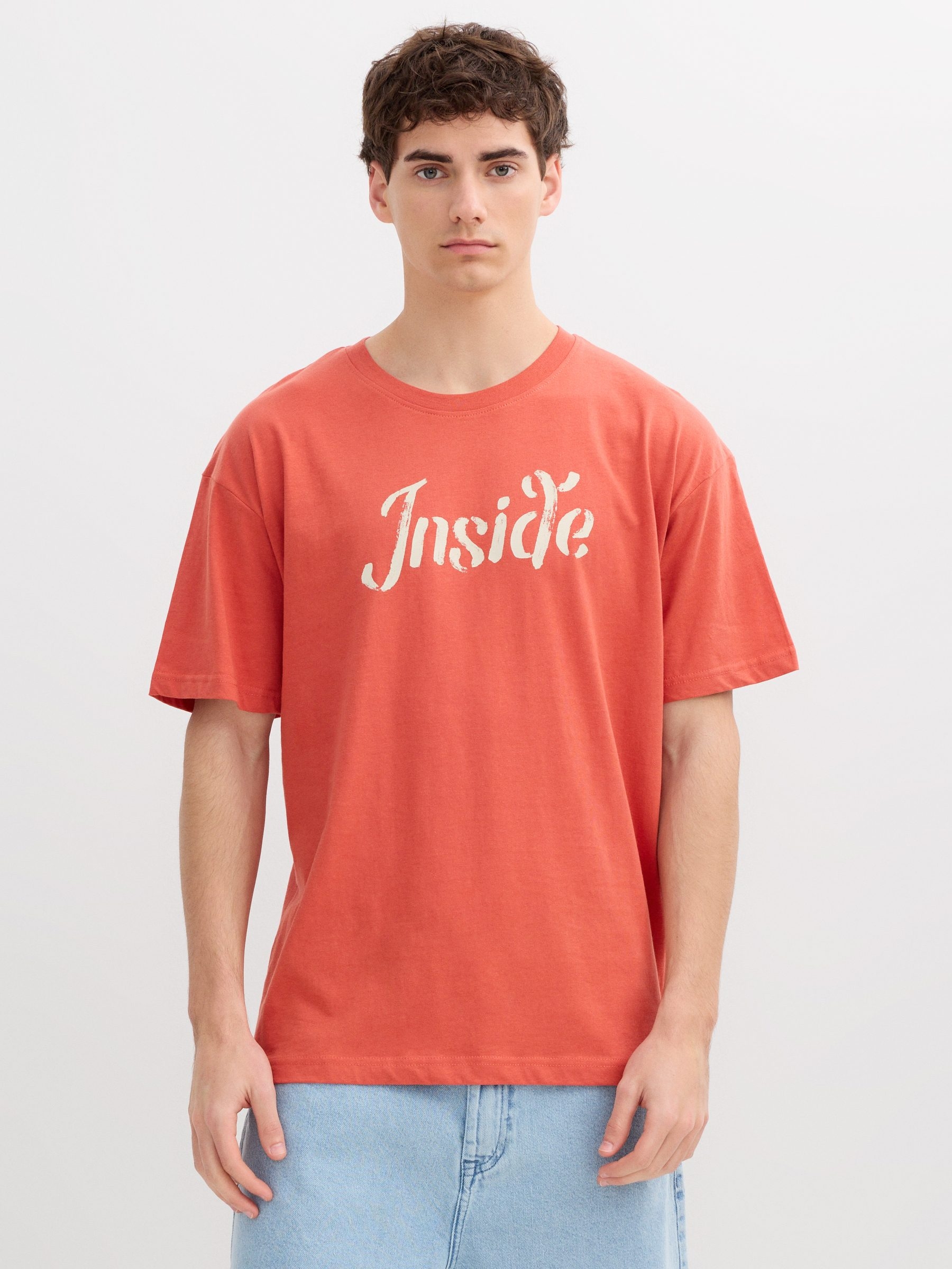 Camiseta Inside Manga Curta terracota vista meia frontal