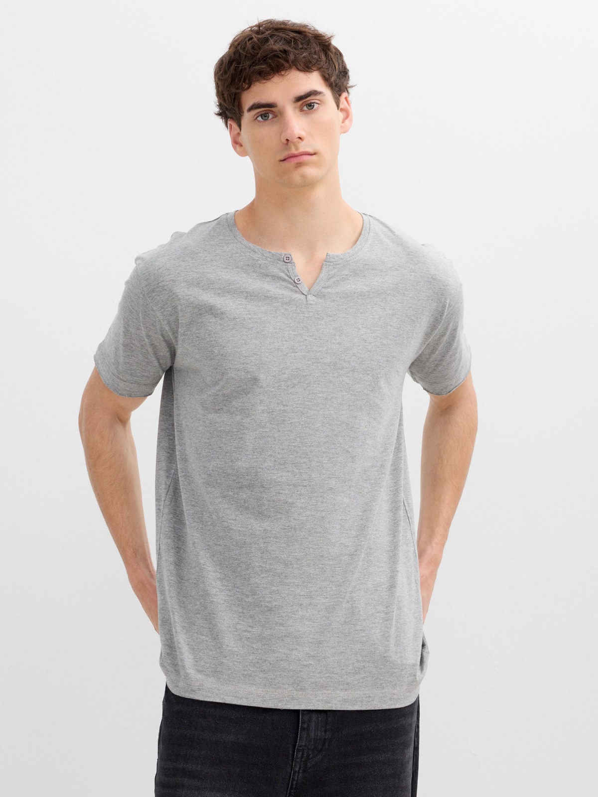 Camiseta básica melange medio vista media frontal
