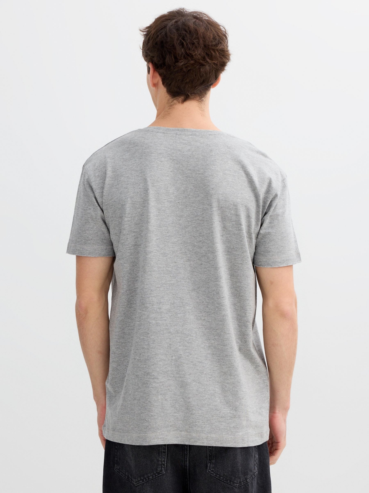 Camiseta básica melange medio vista media trasera