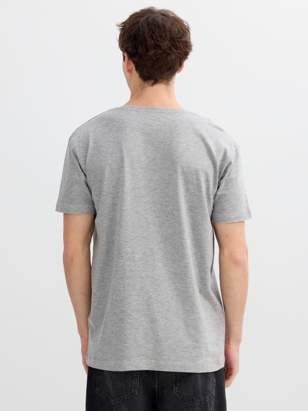 Camiseta básica melange medio vista media trasera