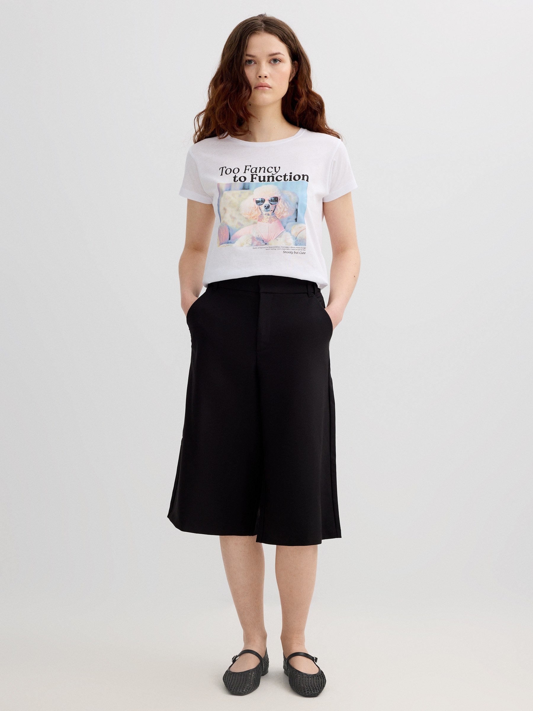 Fancy cotton t-shirt white middle front view