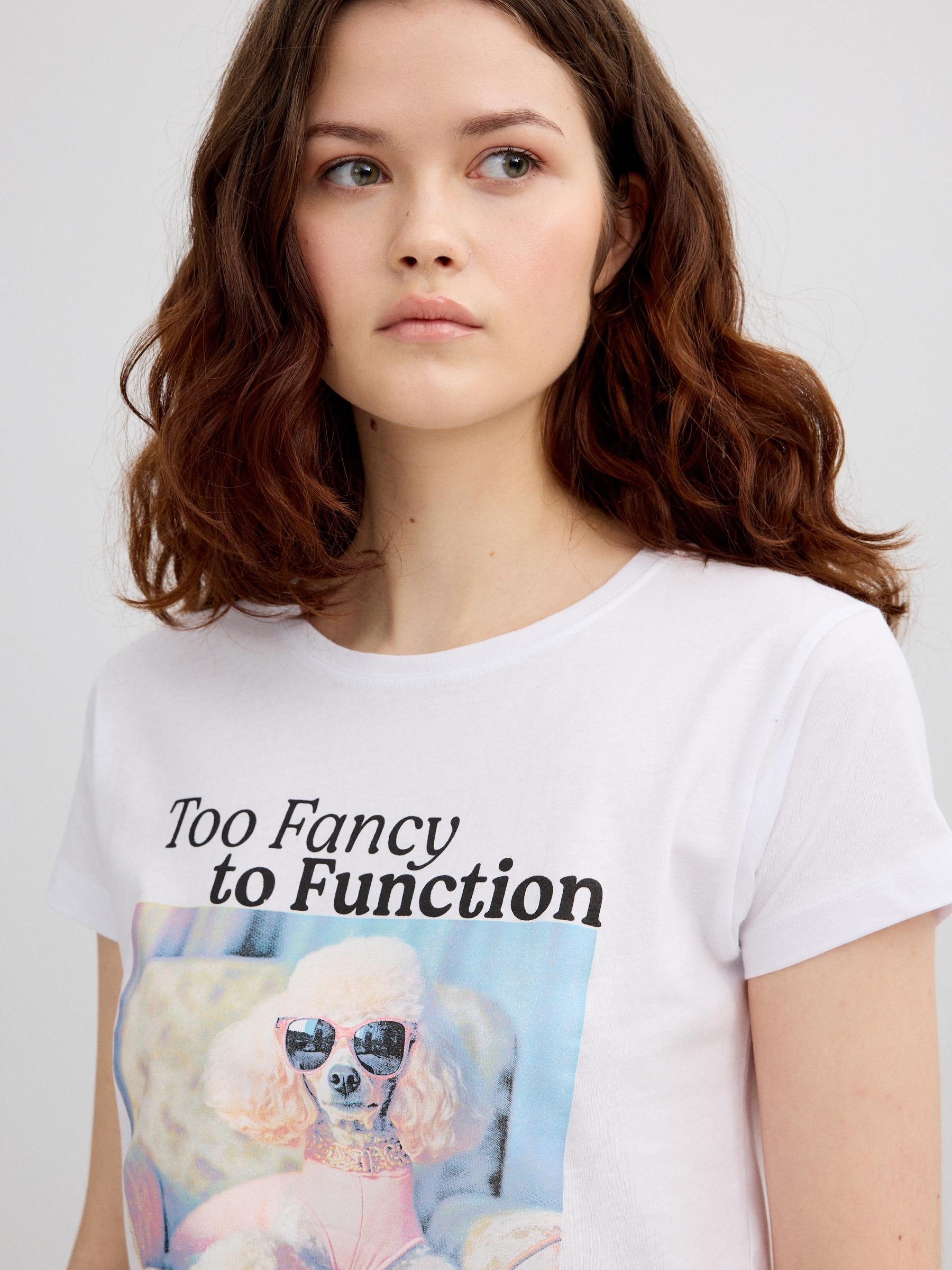 Camiseta algodón Fancy blanco vista media frontal