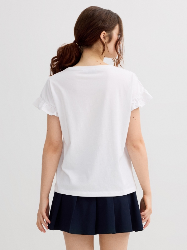 Camiseta volantes Amalfi Coast blanco vista media trasera