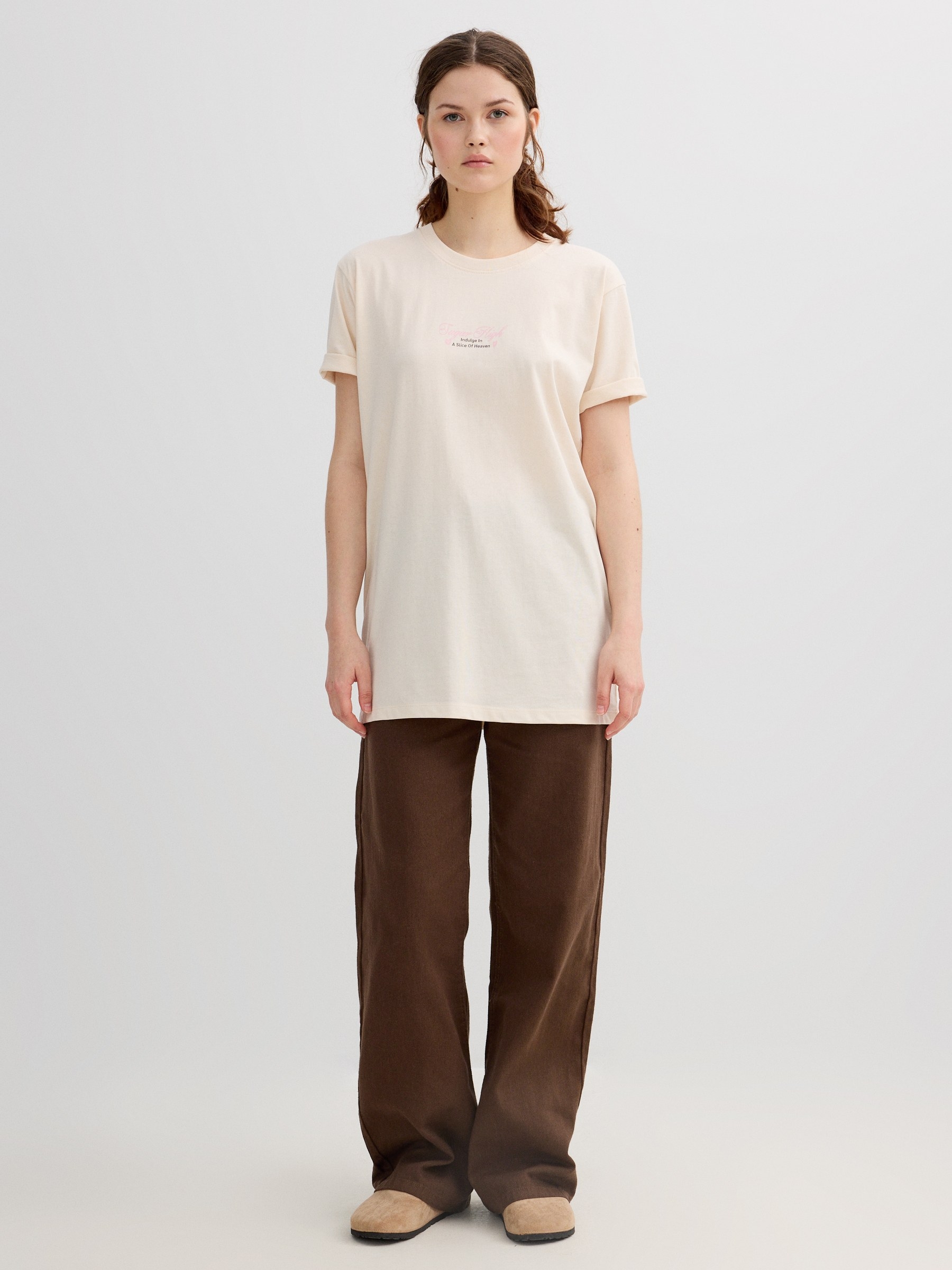 Oversized Printed T-shirt raw middle front view