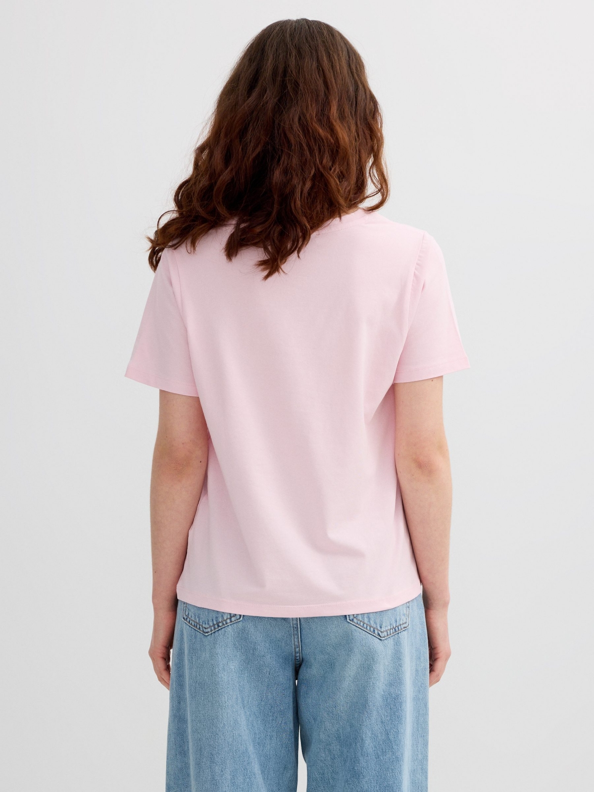 Camiseta casual Le Marais rosa claro vista media trasera