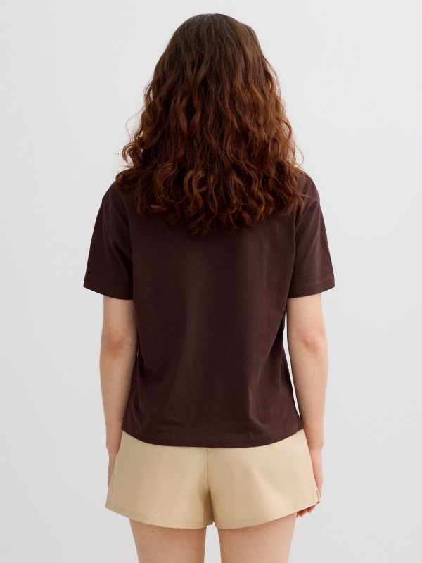 Oversized T-shirt Findjoy chocolate middle back view