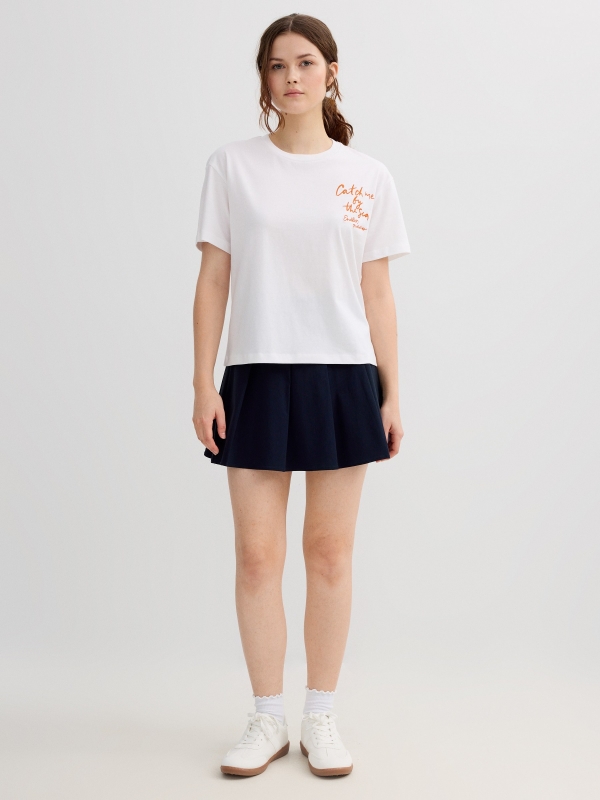 Camiseta bordada Endless Summer branco vista geral frontal