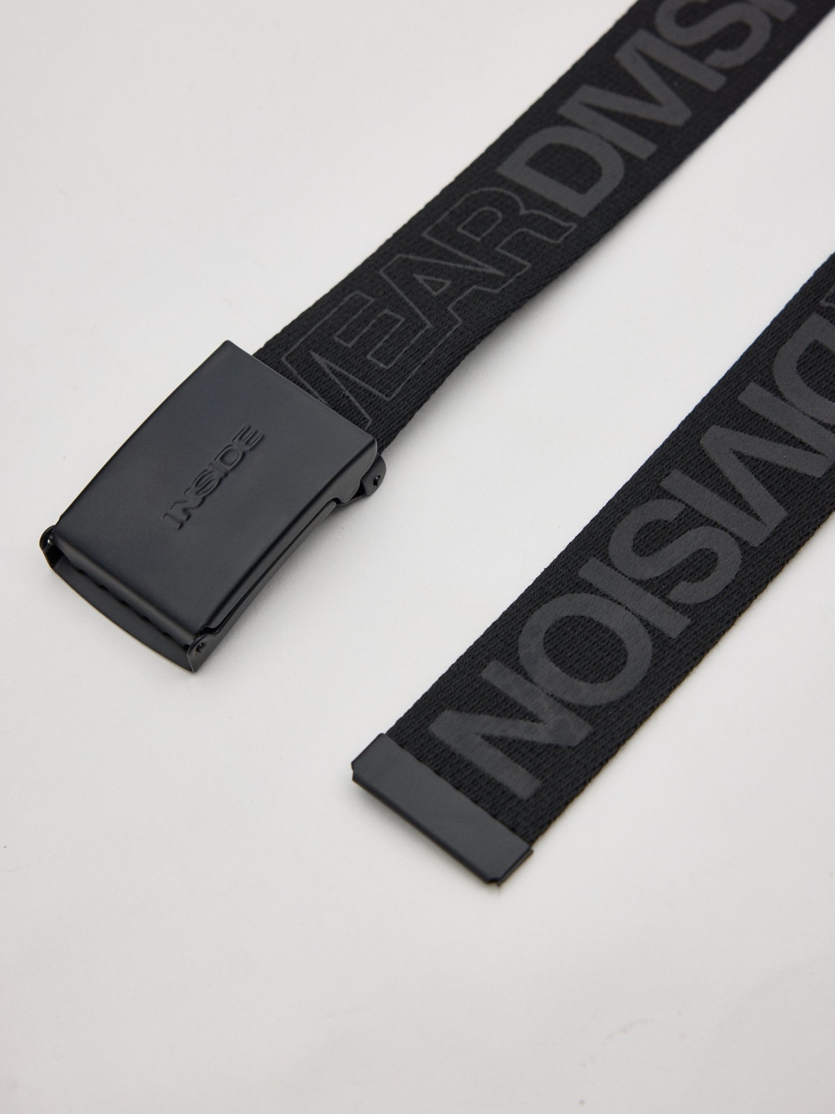 Canvas belt with buckle black zenithal view