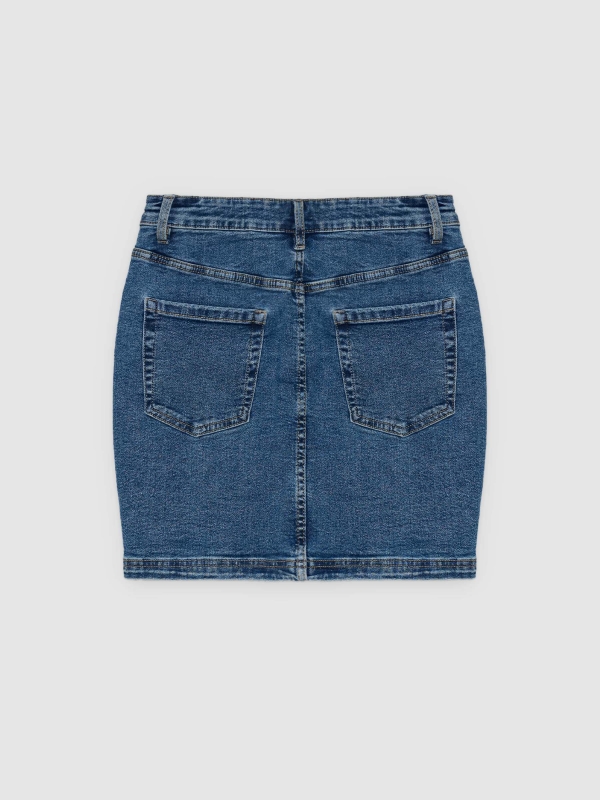 Minifalda vaquera ajustada azul vista trasera