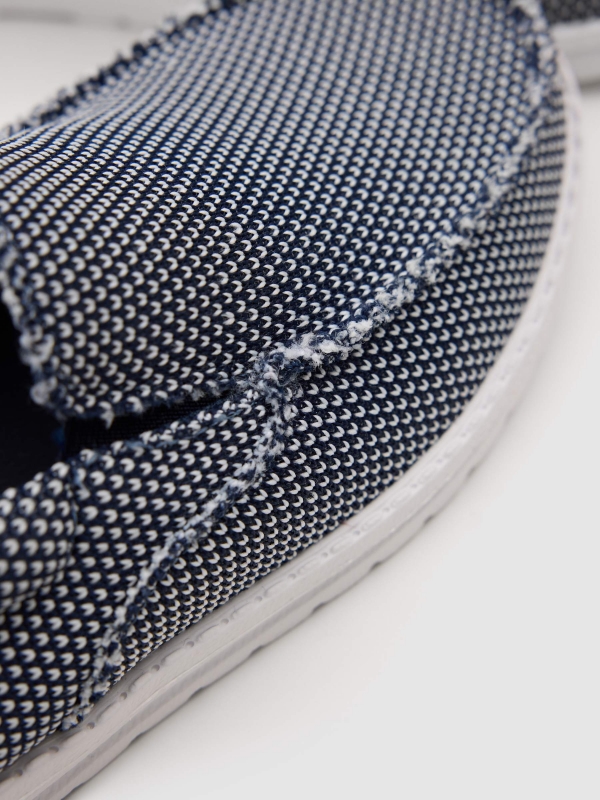 Canvas and nylon sport loafers blue detail view