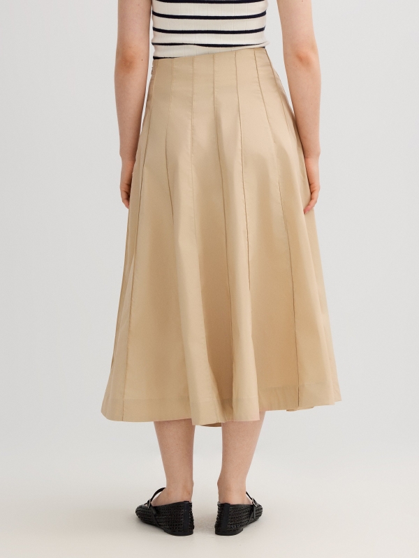 Midi flared skirt sand front view