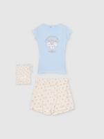 %Pto% Cotton pajamas off white front view upper part