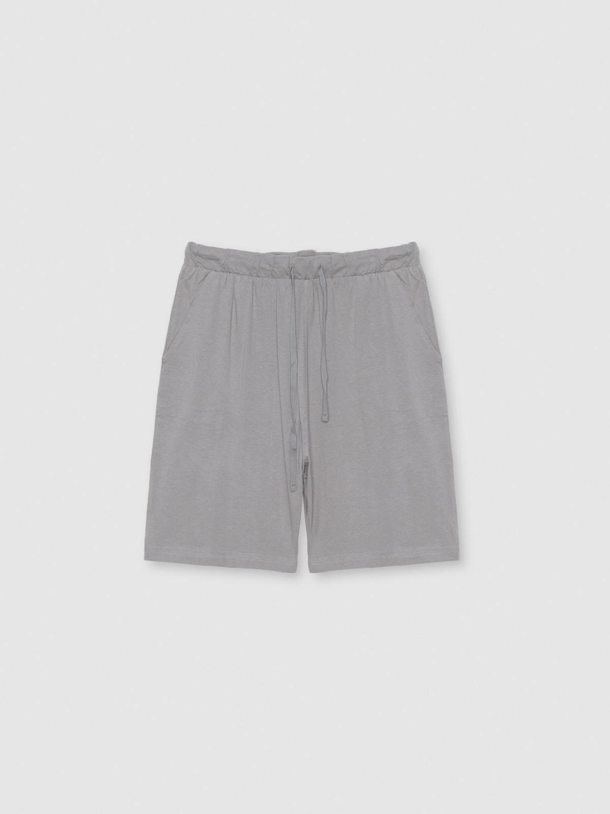 Striped cotton pajama grey back view upper part