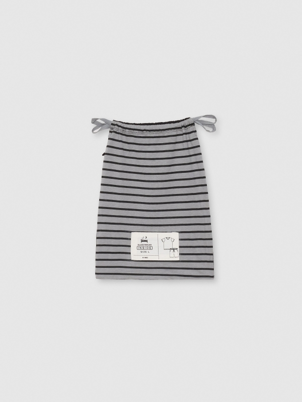 Striped cotton pajama grey front view lower part