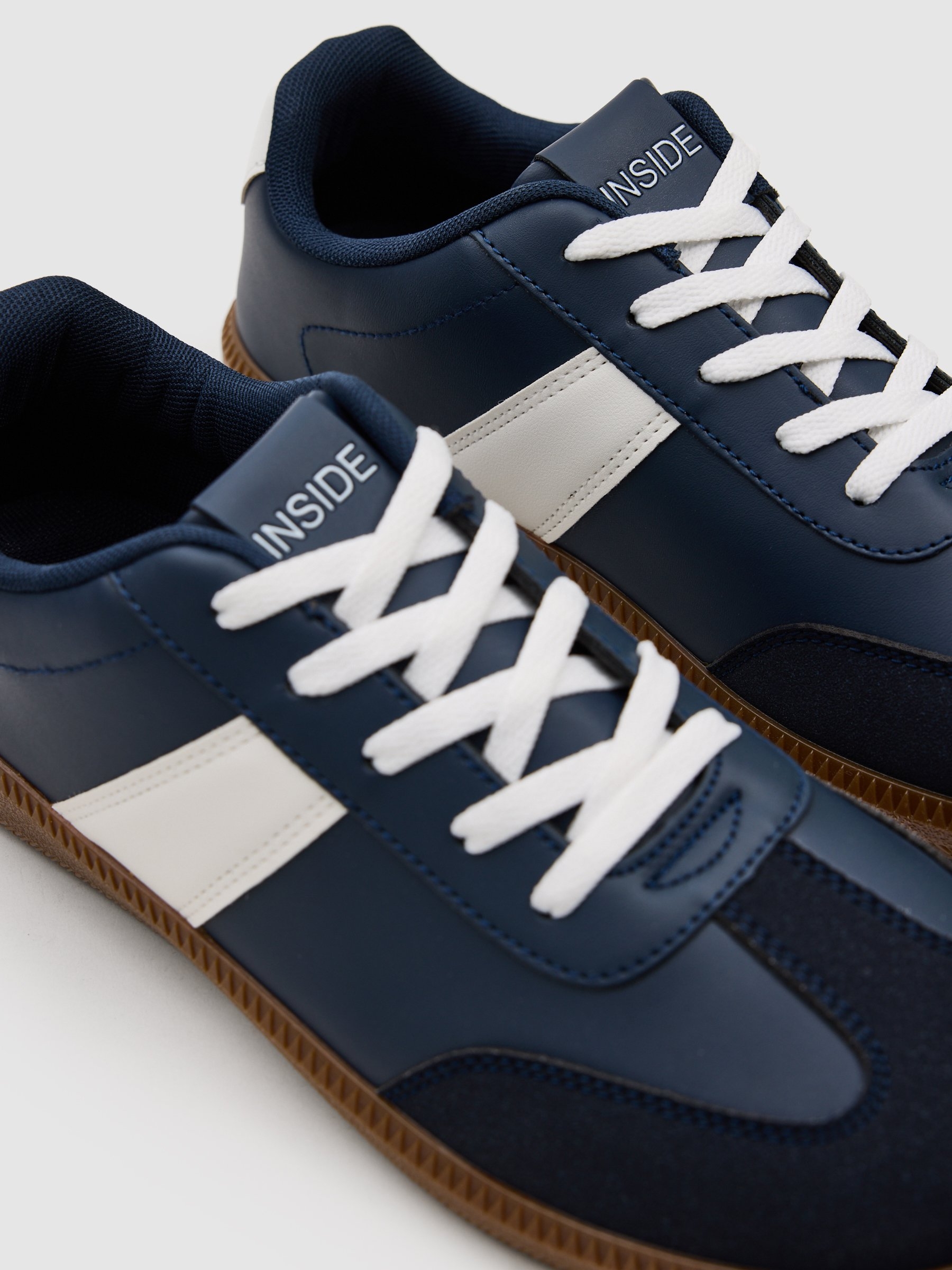 Deportivas polipiel combinadas azul