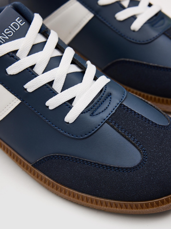 Desportivas polipele combinadas azul vista detalhe