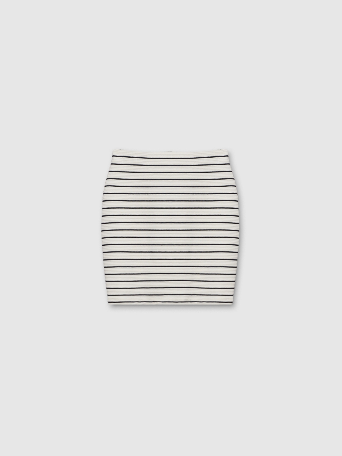 %Pto% Striped fitted skirt off white front view