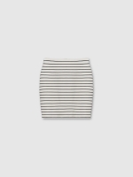 %Pto% Striped fitted skirt off white front view