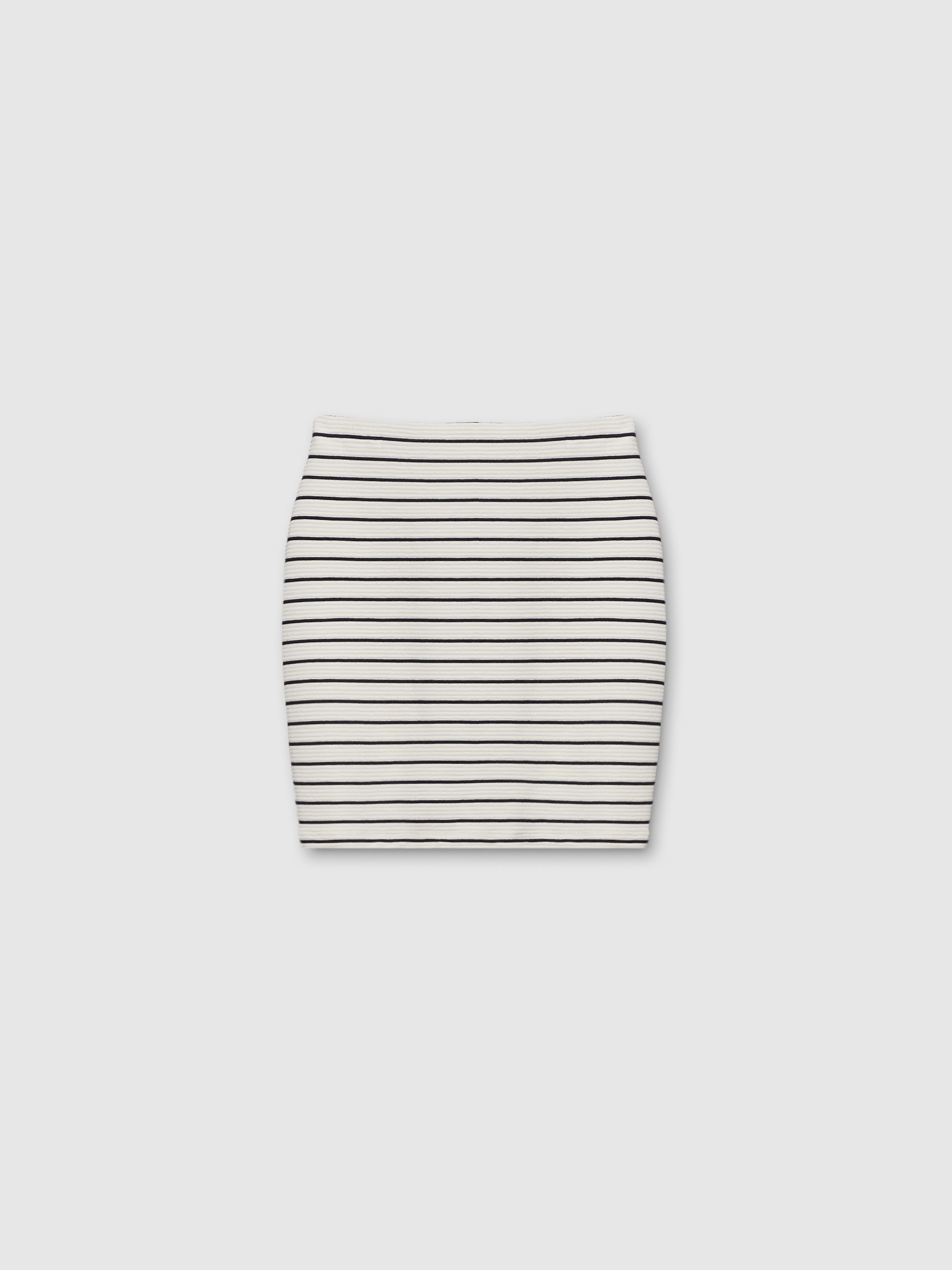 Striped fitted skirt off white middle front view