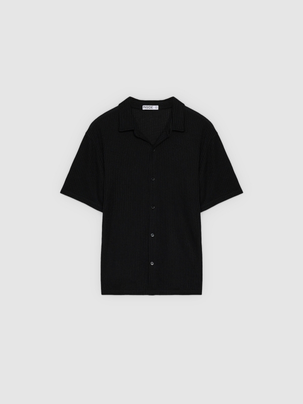  Camisa canalé botones negro vista frontal