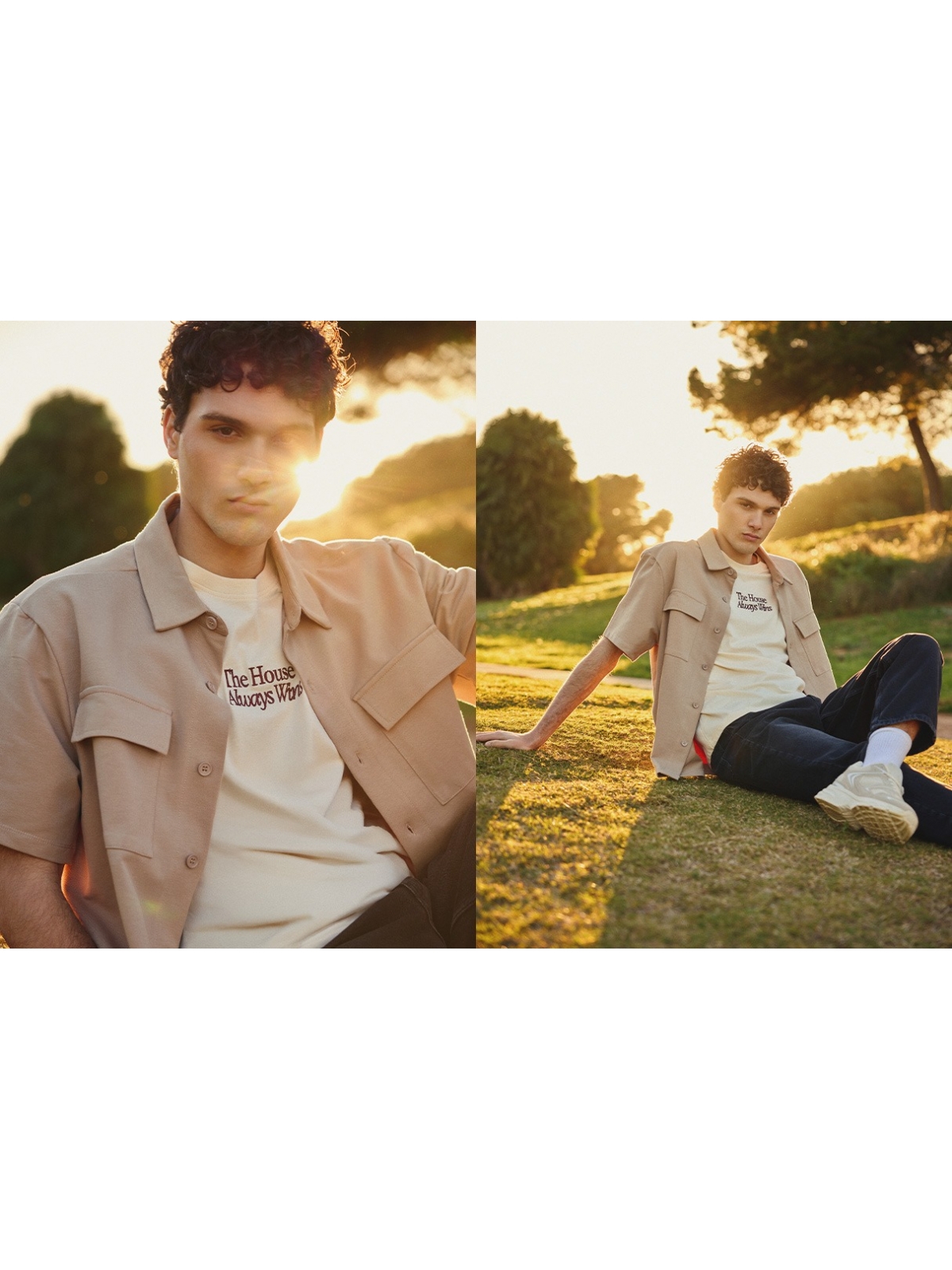 %NewExtra% Camisa clásica de algodón beige