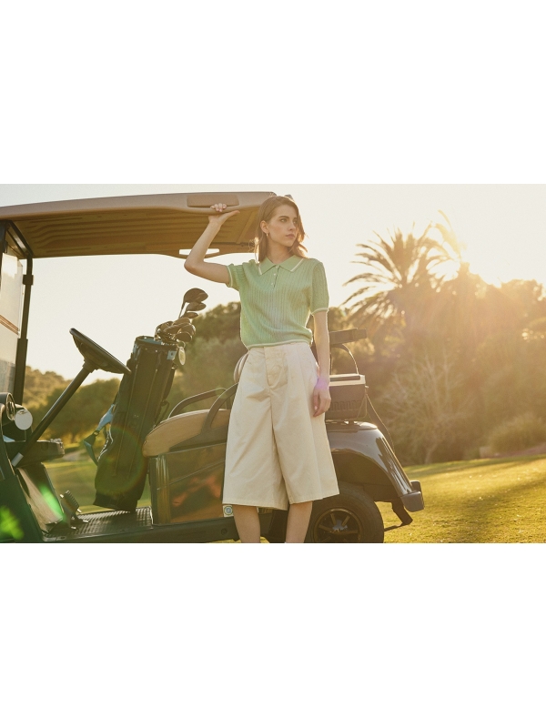  Bermuda shorts with zipper off white
