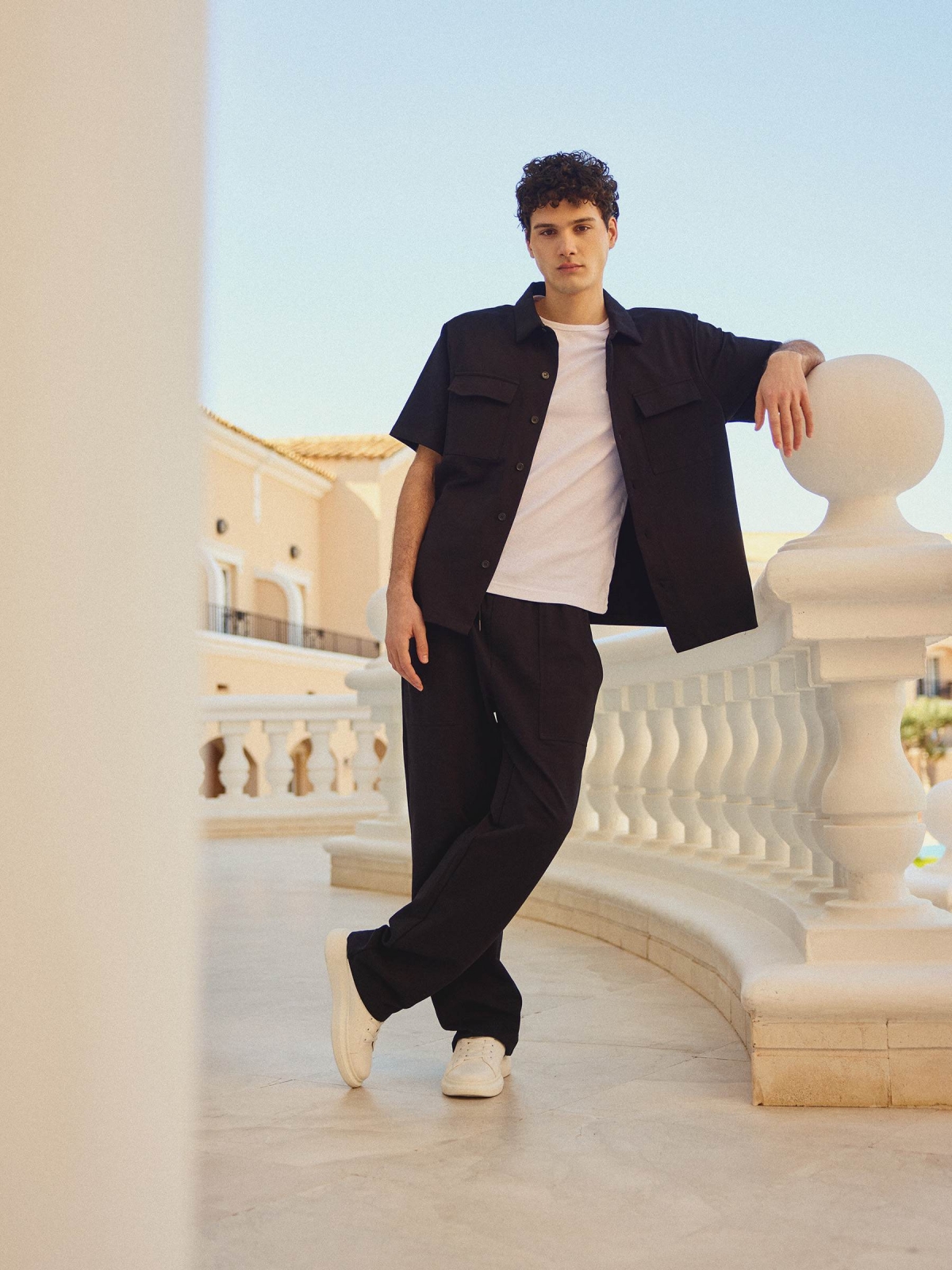 %New% Jogger felpa bolsillos negro