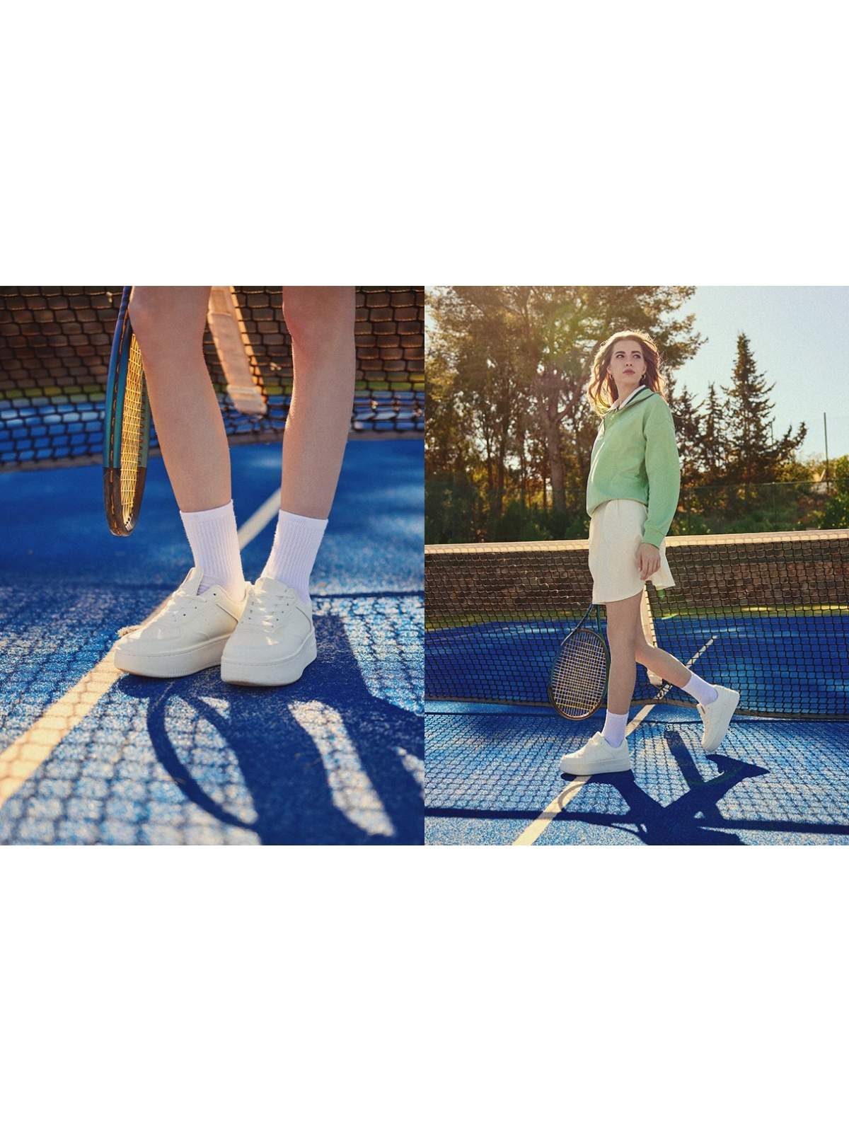 %NewExtra% Faux leather sports shoe with platform white