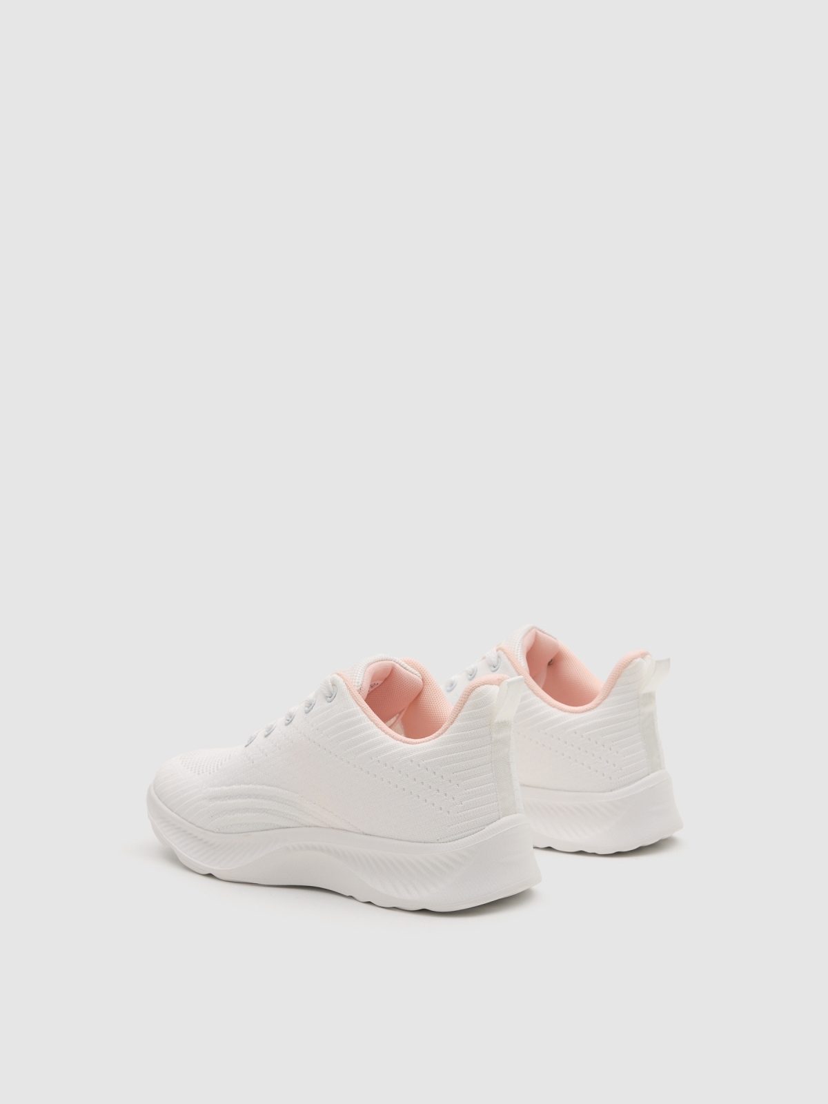 Faux leather sports with zipper white 45º back view