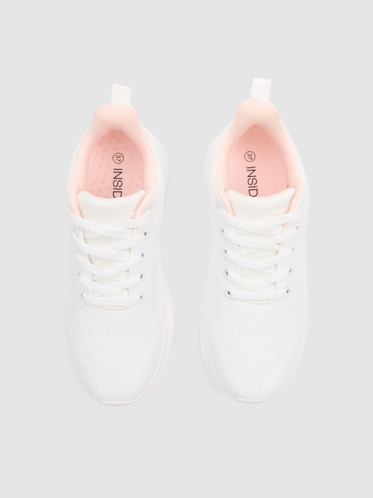 Faux leather sports with zipper white zenithal view