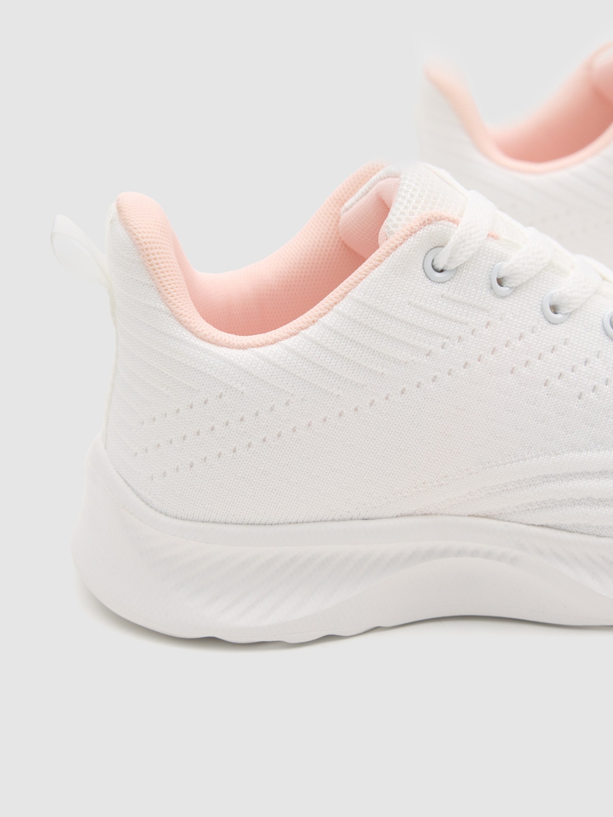 Faux leather sports with zipper white detail view