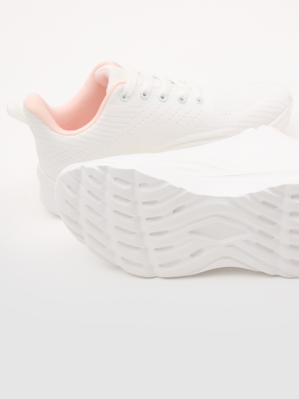 Deportiva polipiel con cremallera blanco vista detalle