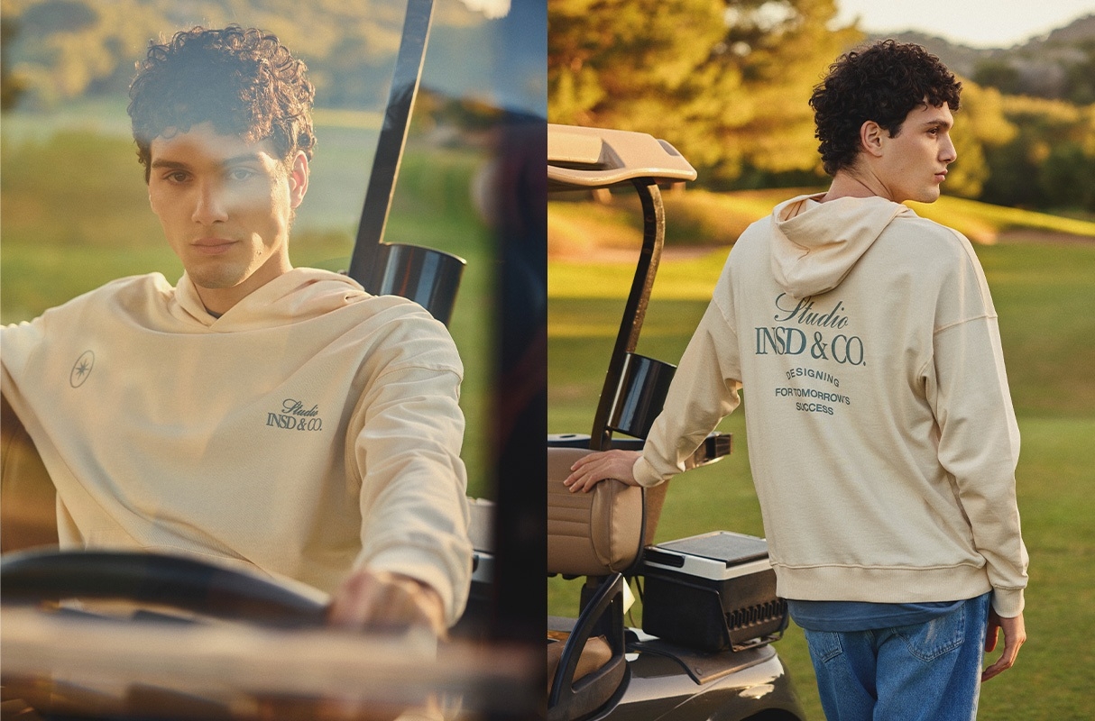 Sudadera felpa con capucha blanco roto vista media frontal