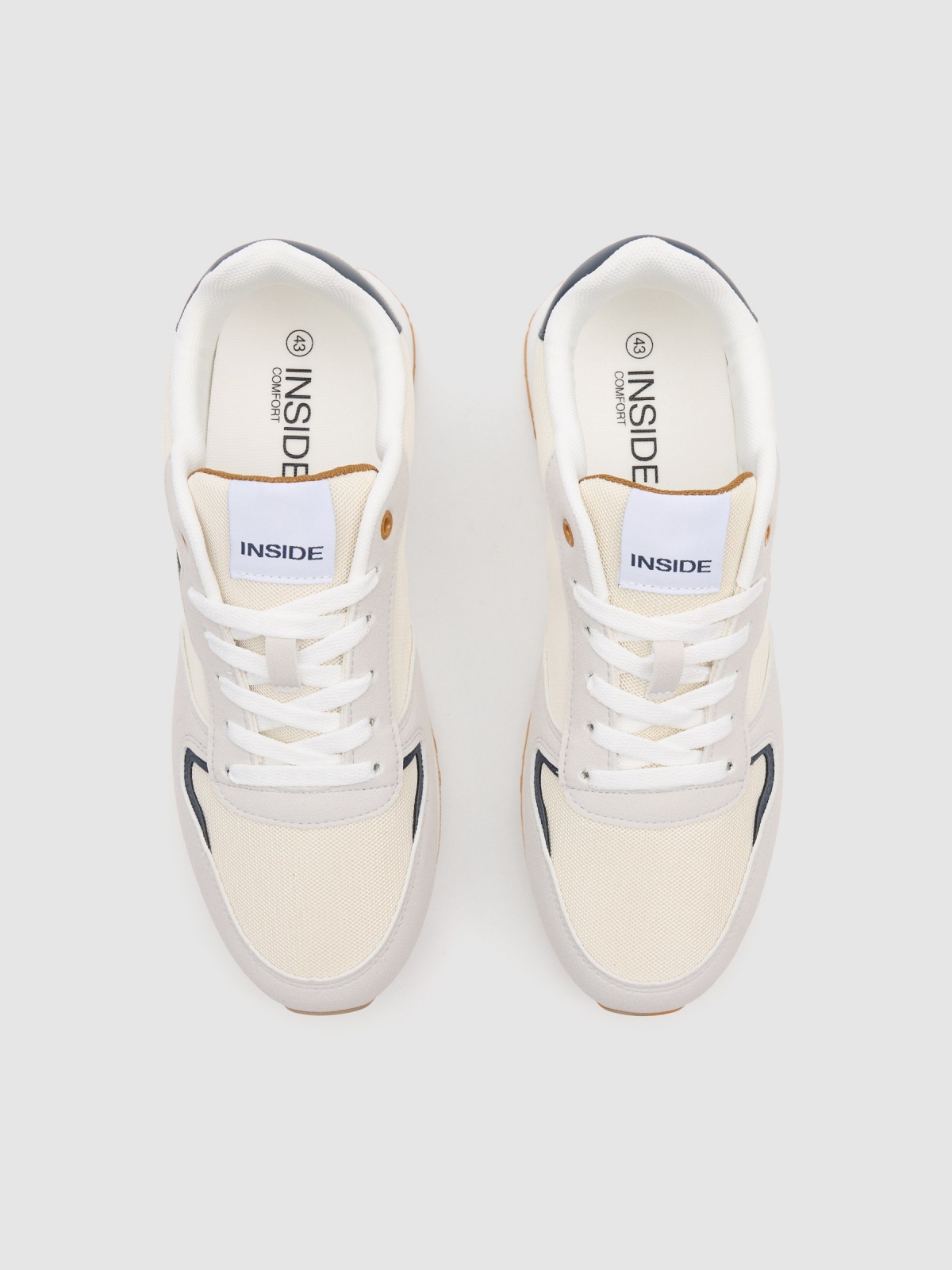 Nylon running sneakers rubber sole white zenithal view