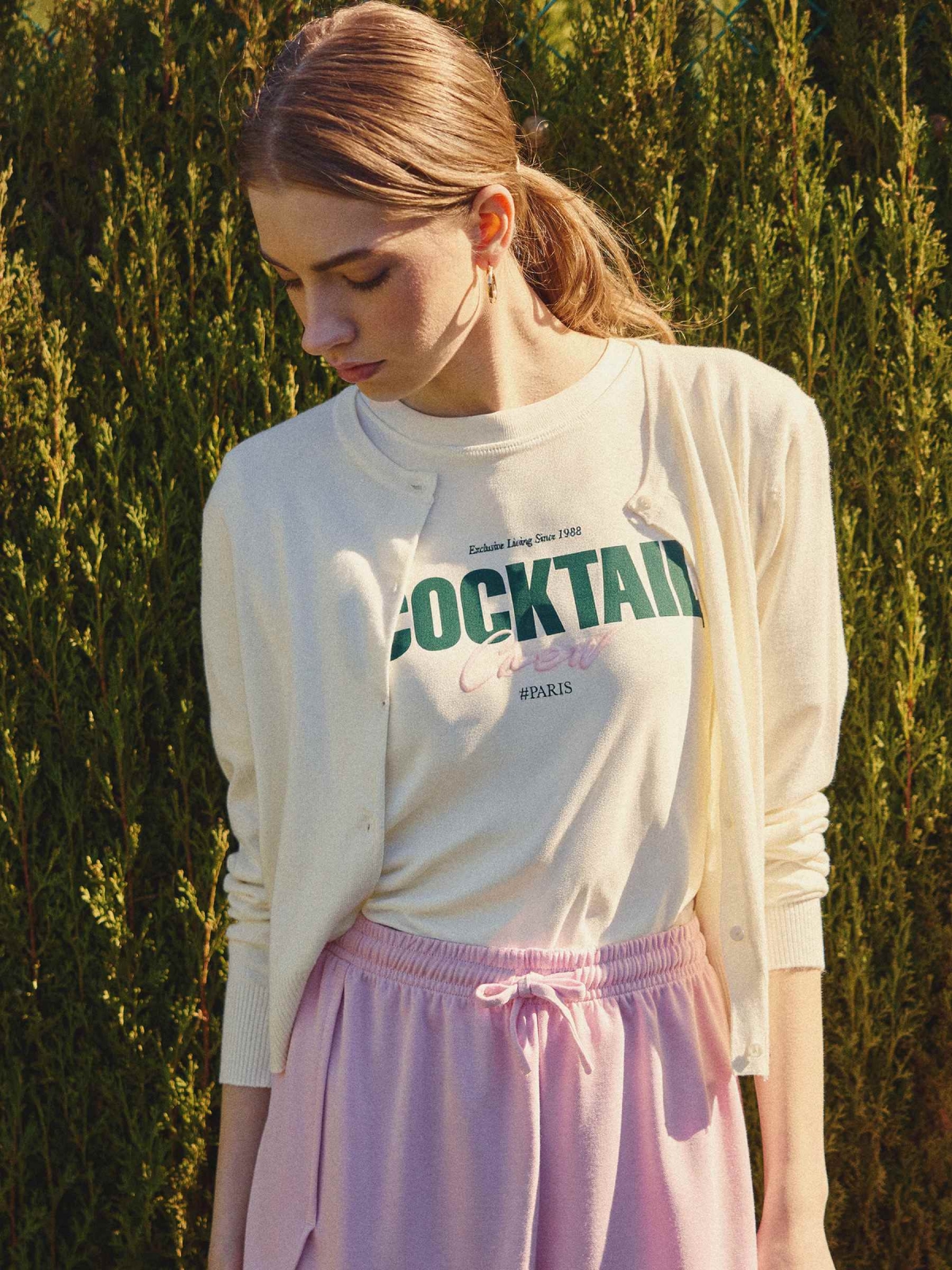 %New% Cardigã casual tricô off white