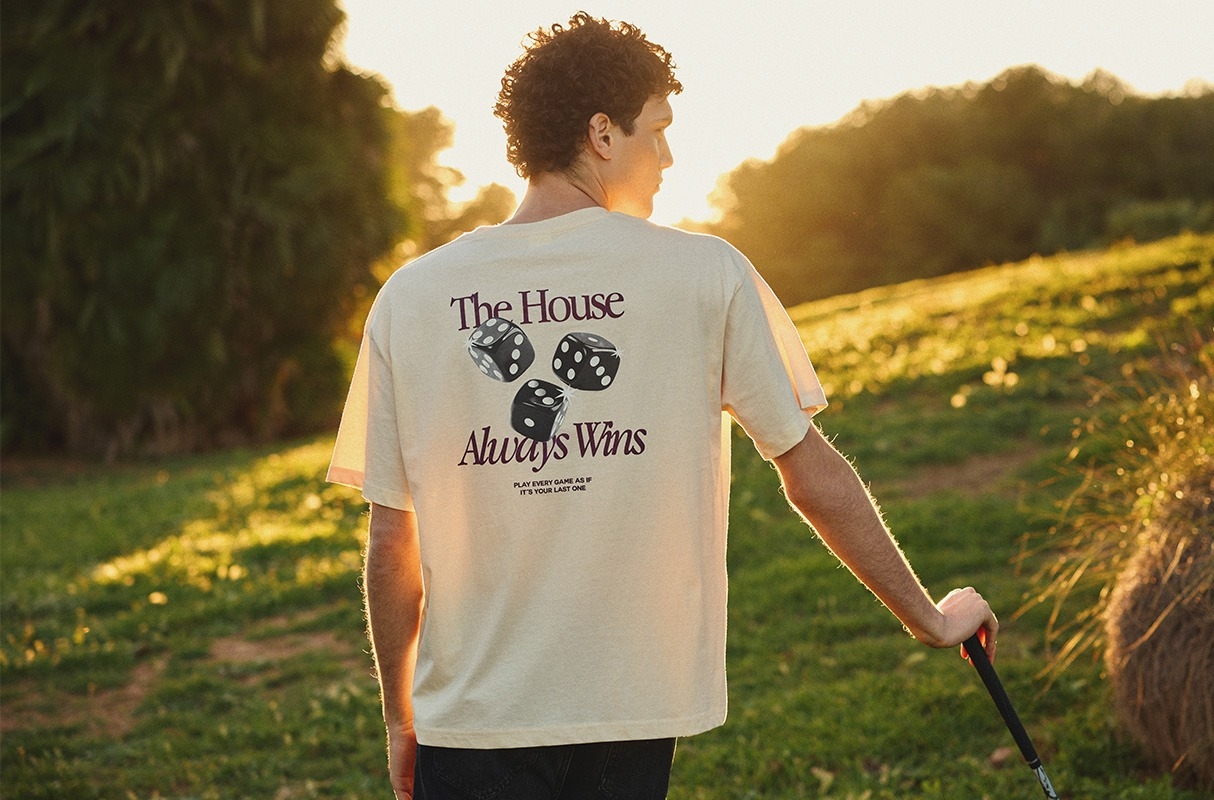 Cotton message t-shirt off white middle front view