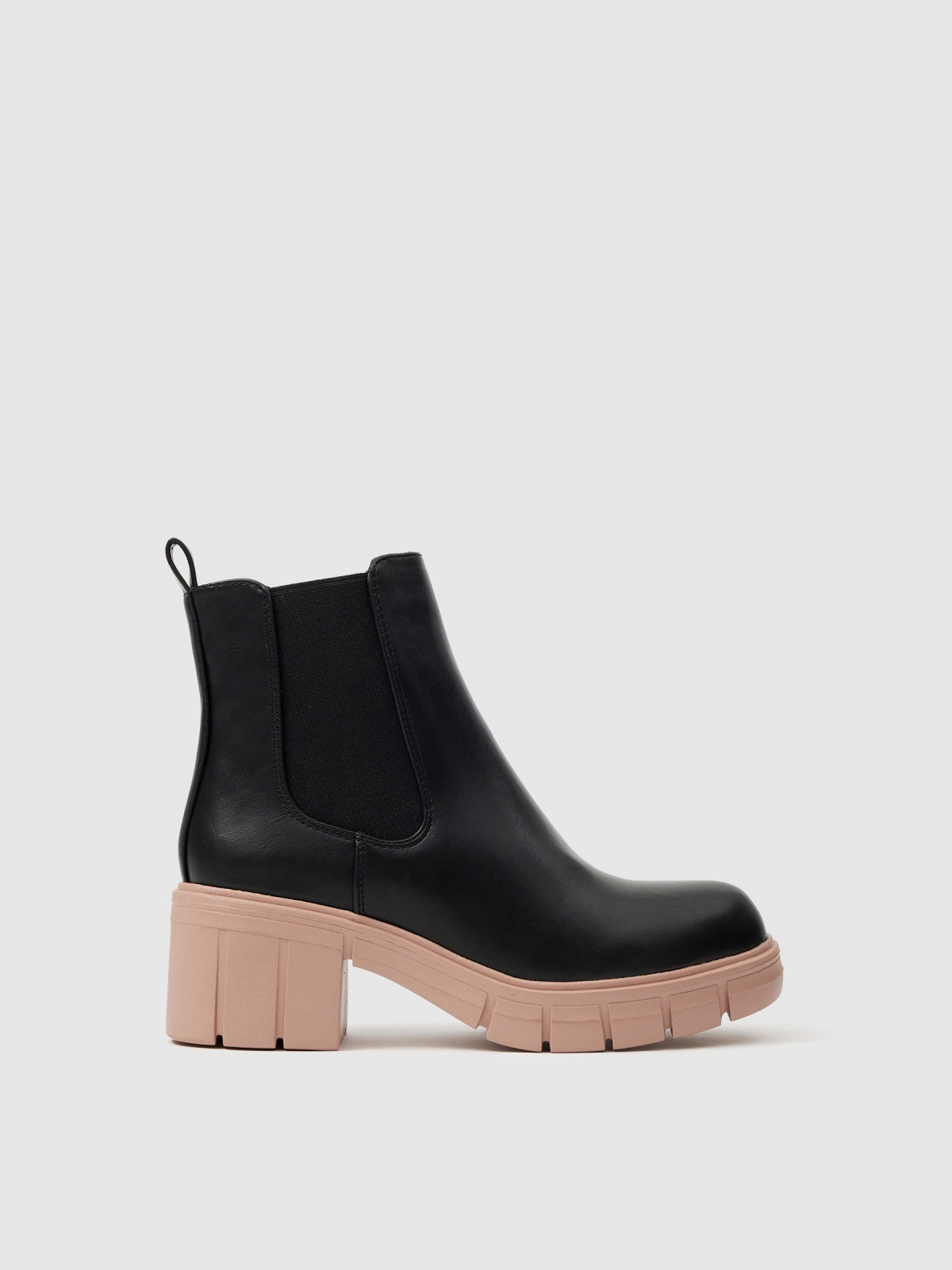 Two-tone chelsea ankle boot black