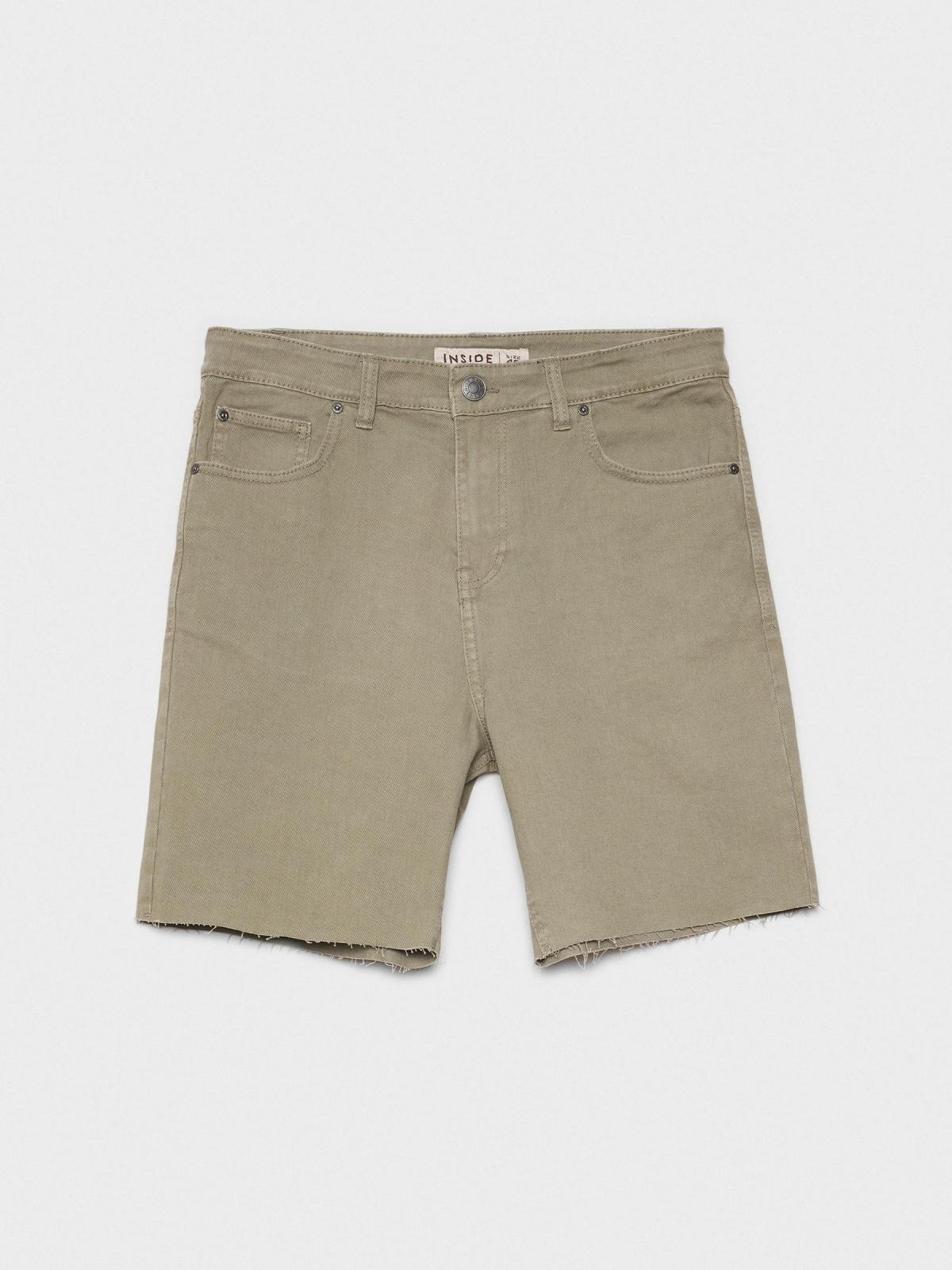 %Pto% Bermuda jeans com cinco bolsos cáqui