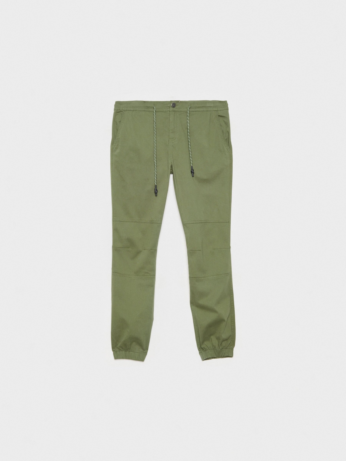 %Pto% Pantalón jogger costuras verde vista frontal