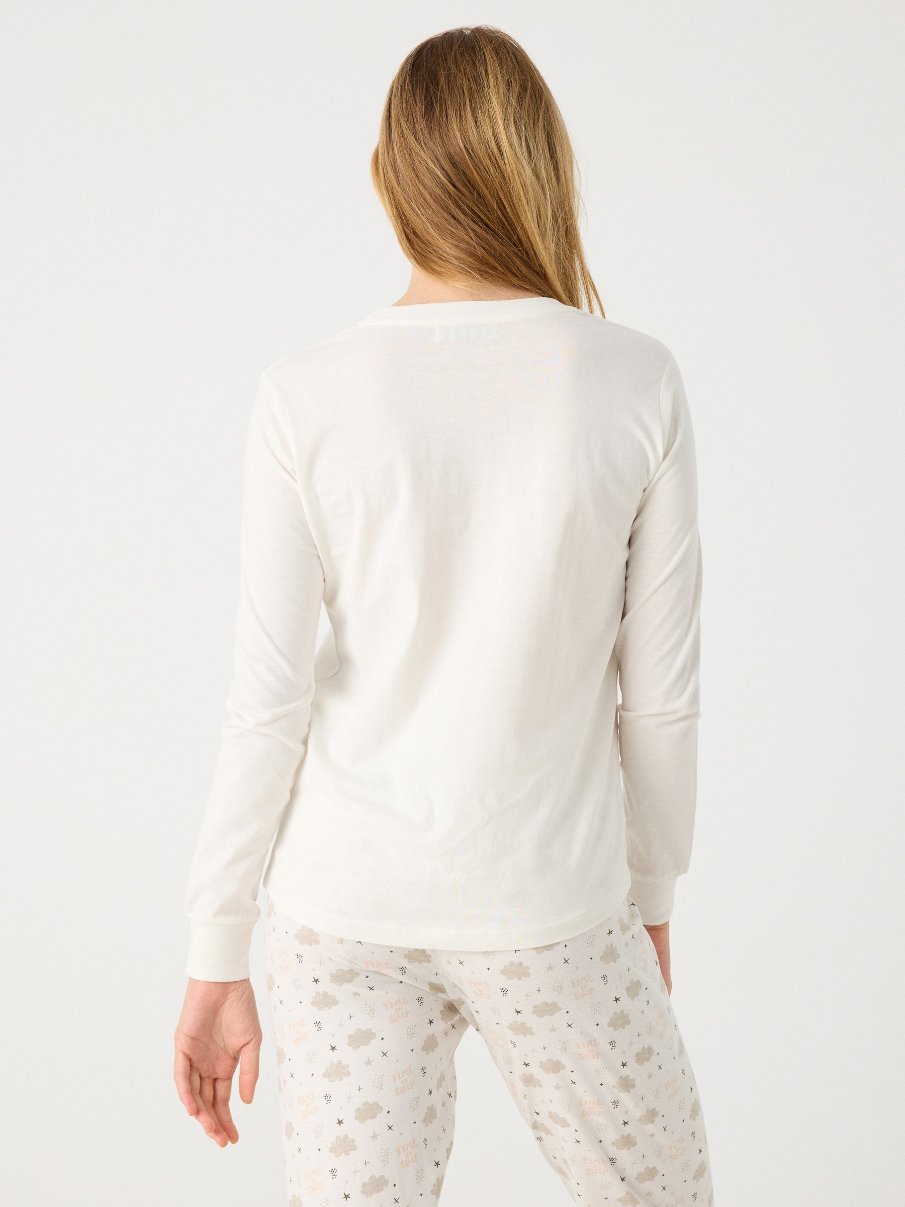 Pijama Koala off white vista meia frontal