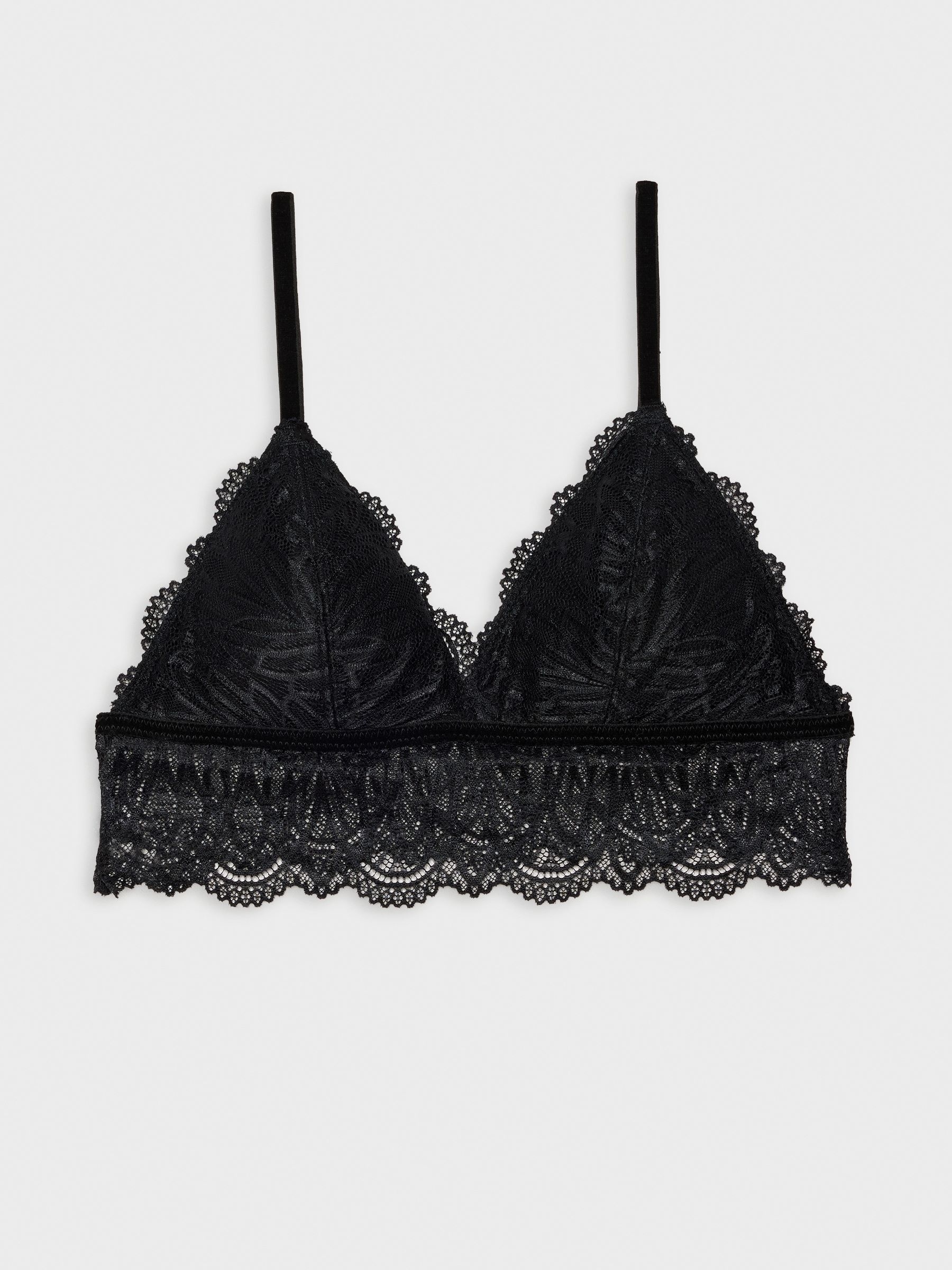 Black lace bralette black middle front view