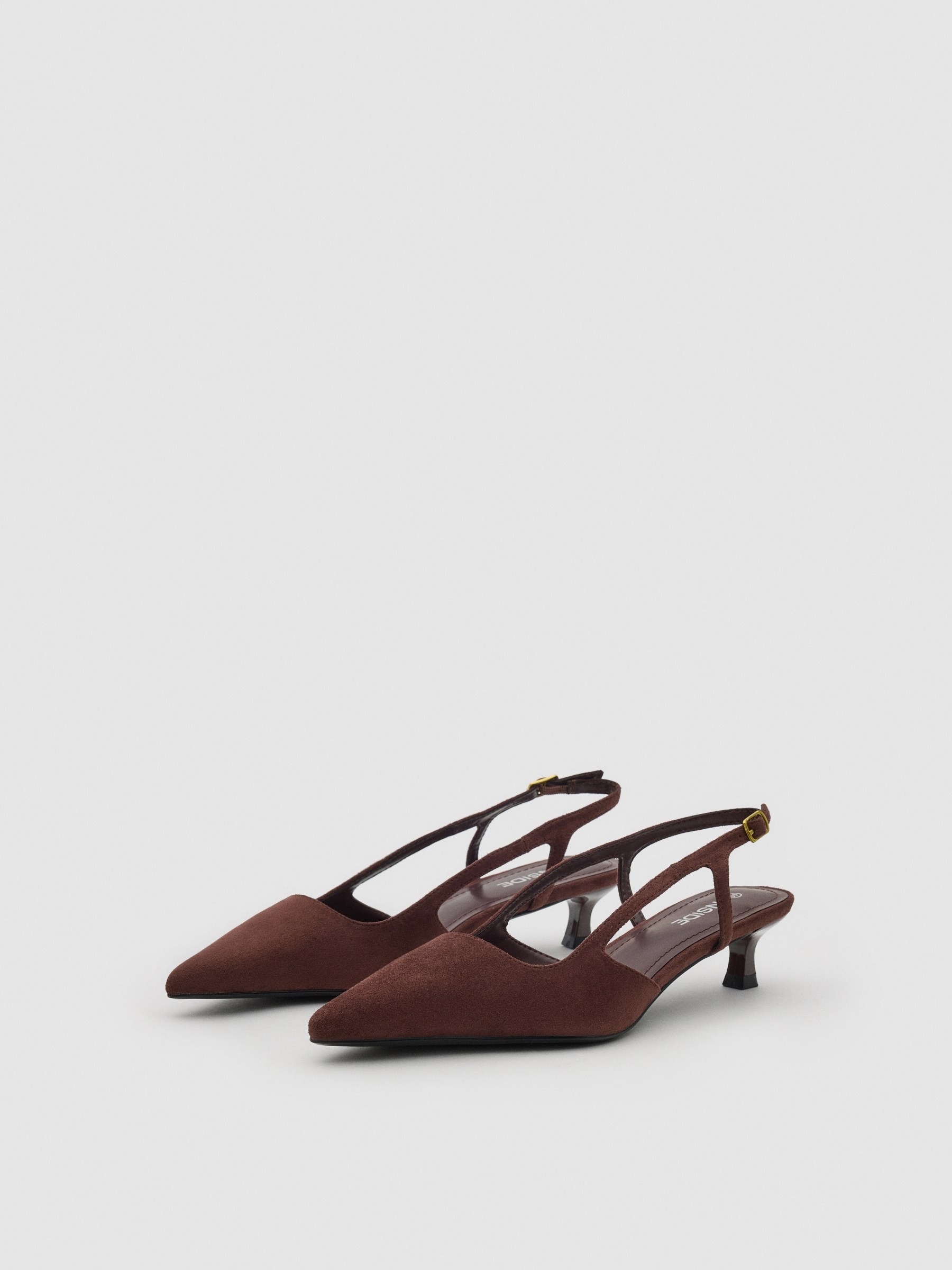 Strappy faux leather sandal brown