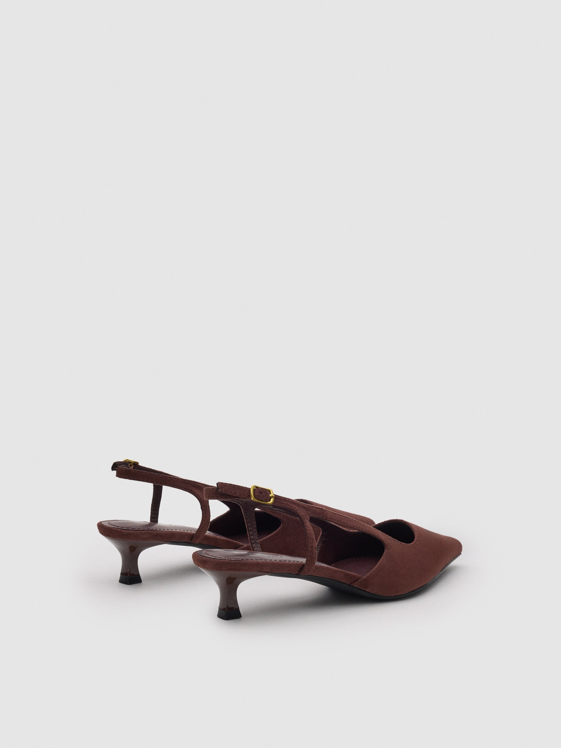 Strappy faux leather sandal brown