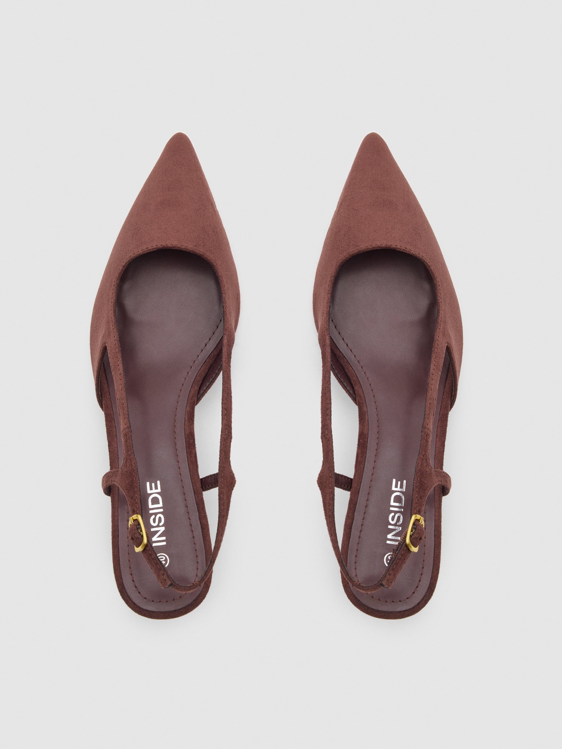 Strappy faux leather sandal brown