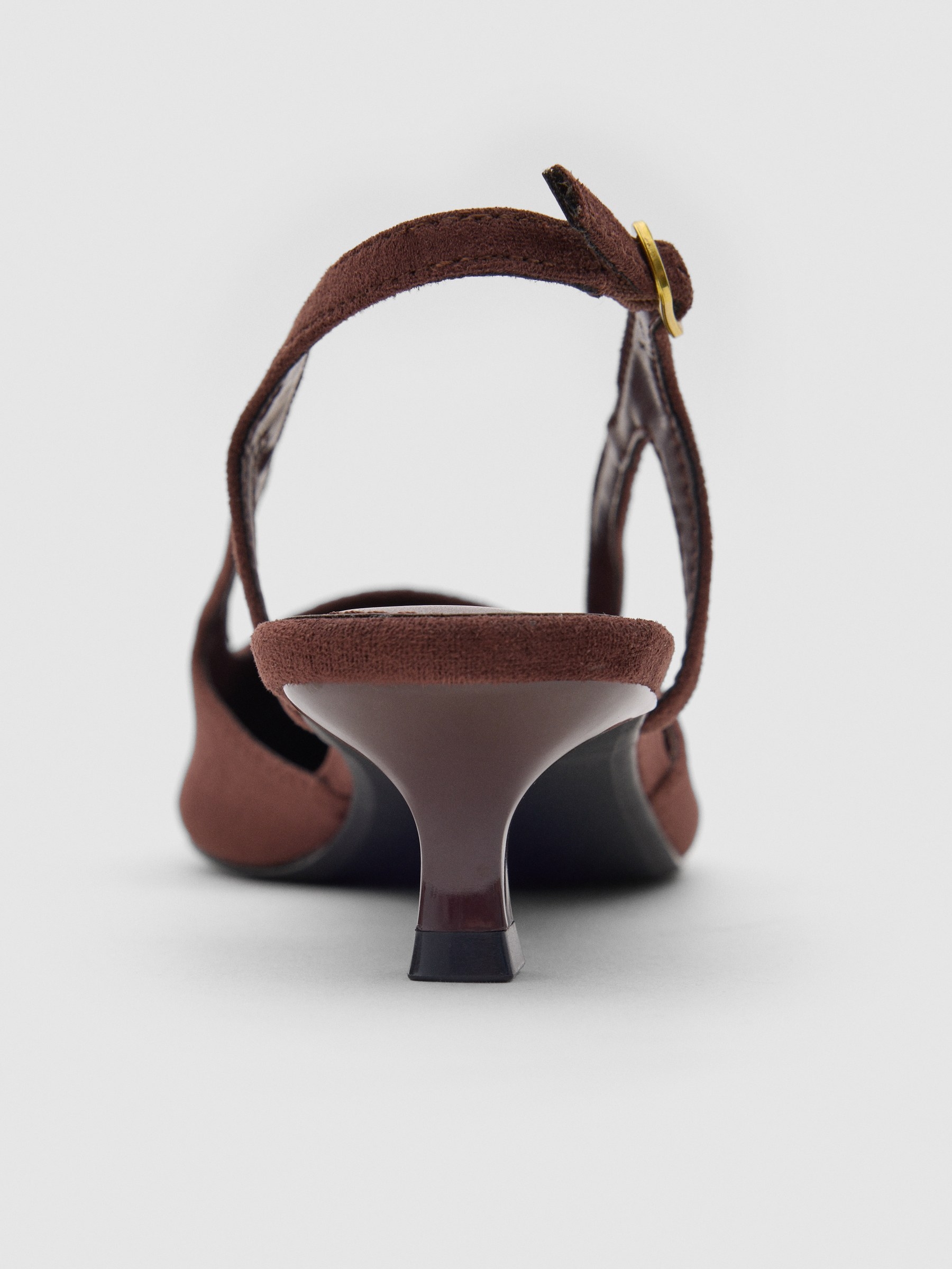 Strappy faux leather sandal brown